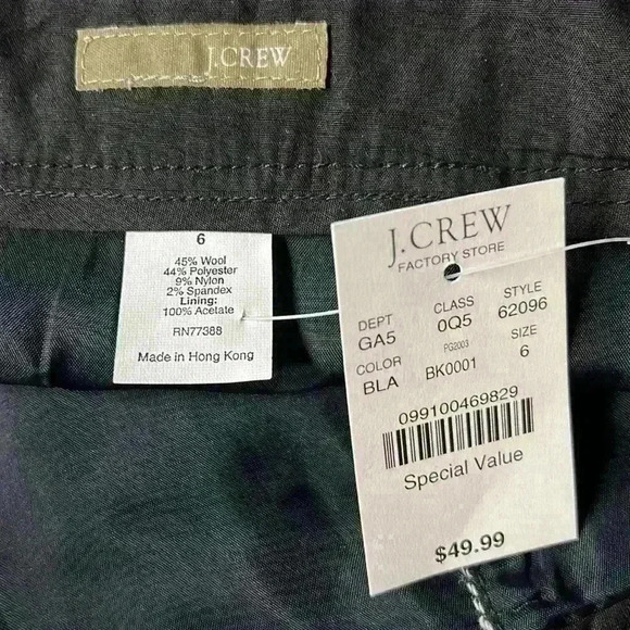 J. Crew Wool Blend Herringbone Buttons Mini Skirt NWT Sz 6 90s Preppy Academia - Picture 6 of 8